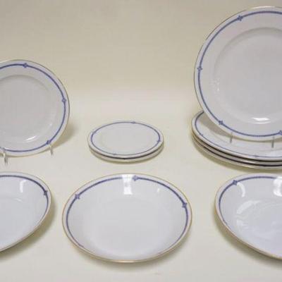 1056	HUTSCHENREUTHER LHS BAVARIAN CHINA, L BAMBERGER CO NEWARK NJ, LOT INCLUDES 3-7 3/4 IN BOWLS, 4-10 1/4, 1-8 IN & 2-6 3/4 IN PLATES
