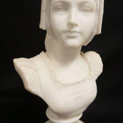 1121	UGO PASSANI CARVED MARBLE BUST OF A WOMAN 2 PART SIGNED ON BACK, APPROXIMATELY 20 IN HIGH
