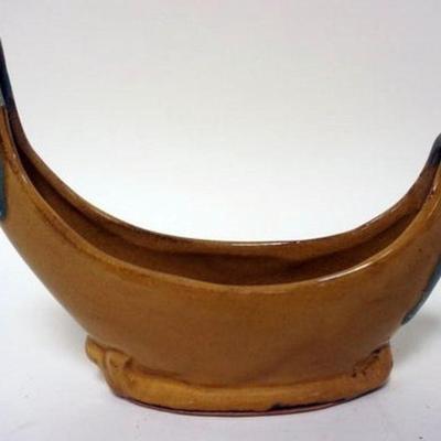1179	VAN BRIGGLE ART POTTERY BANANA SHAPED VESSEL, APPROXIMATELY 2 IN X 7 IN X 5 IN H
