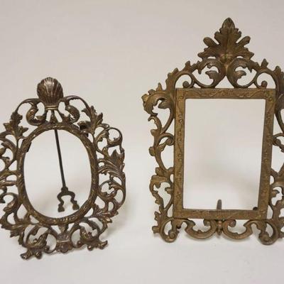 1014	ANTIQUE ORNATE BRASS VICTORIAN DRESSER FRAMES, BOTH MISSING GLASS, LARGEST APROXIMATELY 12 1/4 IN HIGH
