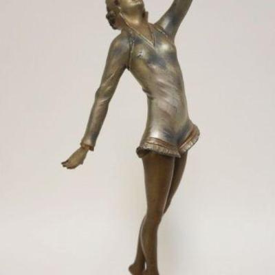 1120	ART DECO METAL STATUE OF WOMAN ON MARBLE BASE, APPROXIMATELY 17 IN HIGH
