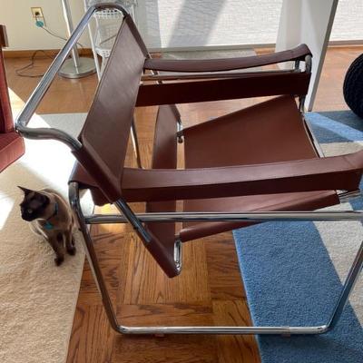 2 WASSILY STYLE CHAIRS DESIGNED BY BAUHAUS IN 1925 BY MARCEL BREUER-MADE BY KNOLL $1800 EACH NOT ON SITE