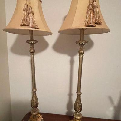 pair of candlestick lamps