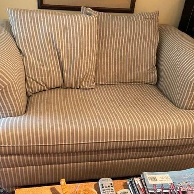 striped love seat