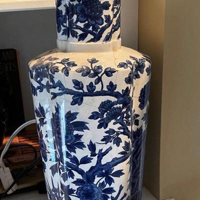 B & H blue and white vase ( damange)
