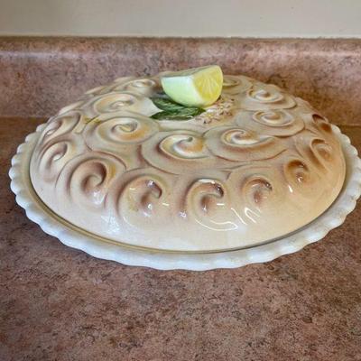 Mount Clemens pottery pie plate & cover