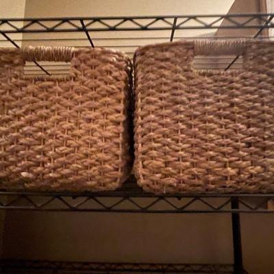 pair of basket storage bins
