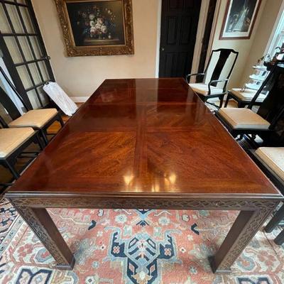 George lll Style Chinese Chippendale table/with two 22" leaves 74"x41 "