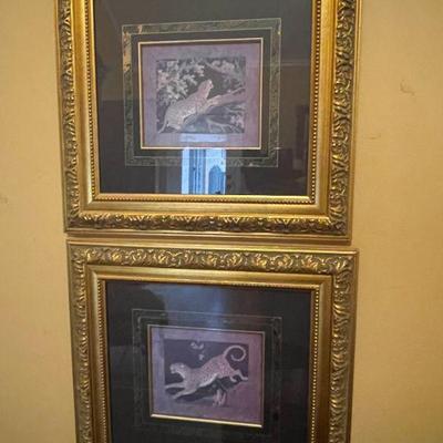 gold framed animal print pictures