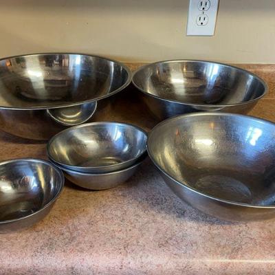 6 pcs. stainless steel serving bowls