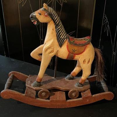 Antique small rocking horse