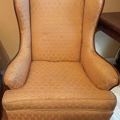 peach wingback chair