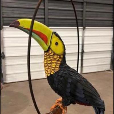 Handmade leather Toucan with stand 