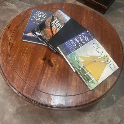 Coffee table books and table 