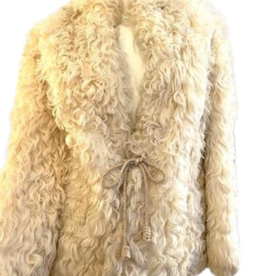 Lot 122
Creamy Mongolian Curly Lamb Rock-n-Roll Jacket Boho SZ S/M