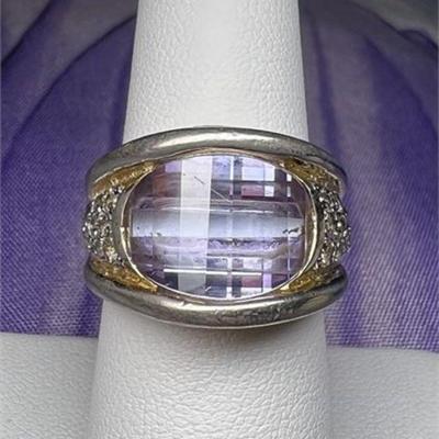 Lot 107
Thai Silver & Purple Amethyst Faceted Antique Cocktail Ring SZ 7