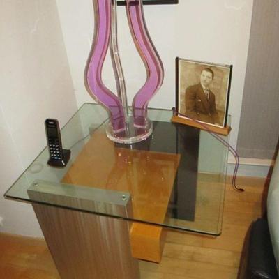Abstract Lucite Artist Signed & Modern Coffee Table  
