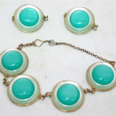 Lot 035
Bracelet earrings set
