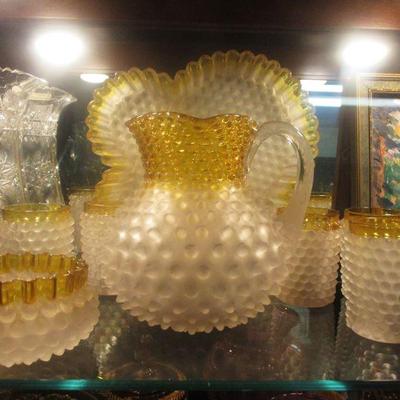 Amber Satin Glass Hotel Water Set