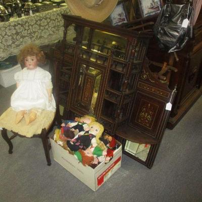 Victorian Mantle Mirror, Porc Doll