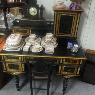Partial Set of Brown Transferware Daffodil