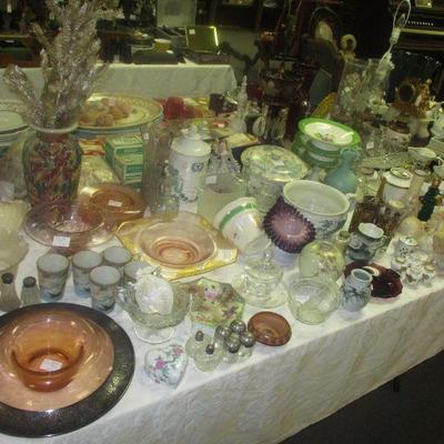 Misc antique glassware and china