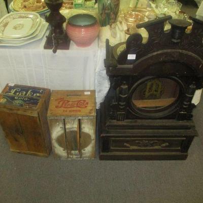 Old Eastlake Victorian Clock, Crates
