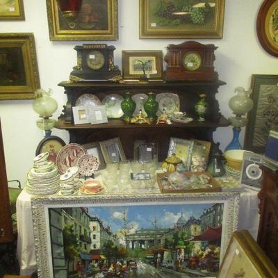 Victorian Mantle Clocks, Chinese Cloissonne, Frames, Murano Sconce, Artwork, etc.