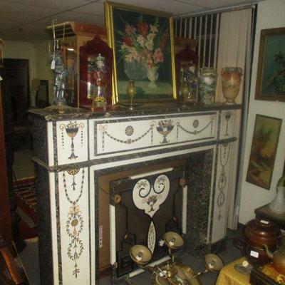 Pietra Dura Fireplace Surround, Artwork, Japan and Chinese porcelain