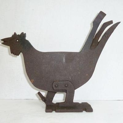 Iron rooster boot scraper