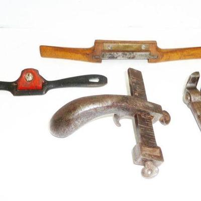 antique tools lot, 1 pistol handle shaped tool