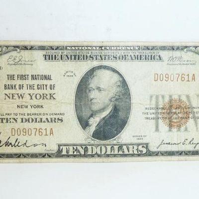 Unusual currency bill $10