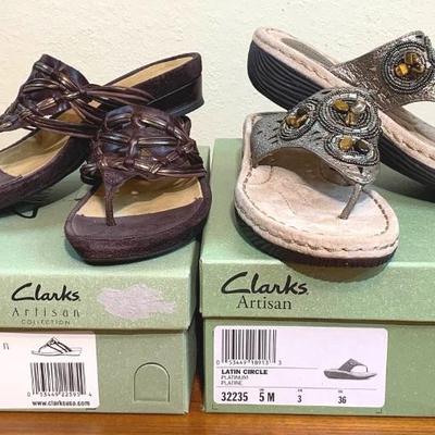 2 Pairs Clarkâ€™s Sandals size 5