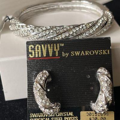 Swarovski Earrings and Bracelet 