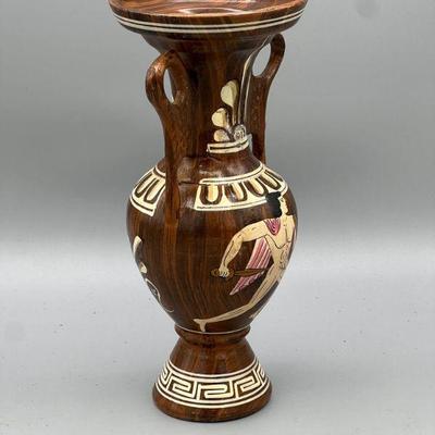8.5â€ Handmade Greek Gladiator Vase
