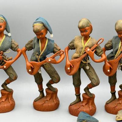 (4) 1950’s/60’s Golden Fantasy Pixie Elf Figurines
