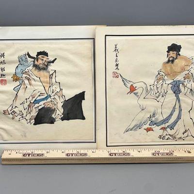 (2) 8.5” X 8.5” Japanese Watercolors
