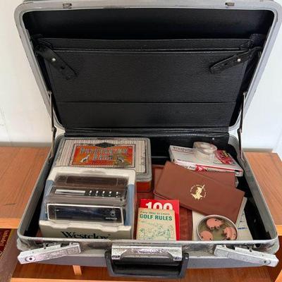 MHT049- Another Vintage Samsonite Hardshell Briefcase & Mystery Items