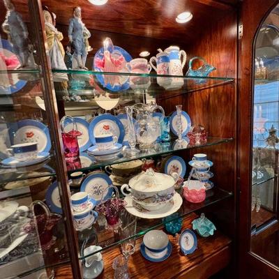Collection of Haviland China and glass baskets