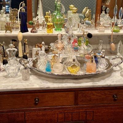 Extensive perfume bottle collection