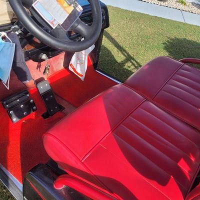 Interior view of the golf cart
