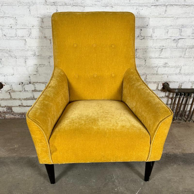 $60 gold velvet lounge chair	