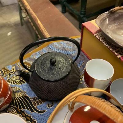 various dishes and collectibles