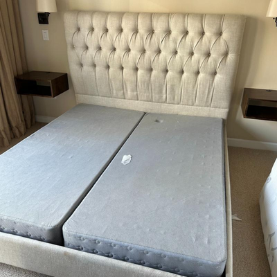 $150 restoration hardware cal king bed	
