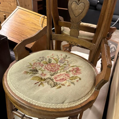 $60 vintage side chairs (two)	