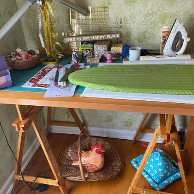 Drafting/Sewing Table with Hand Painted Horses