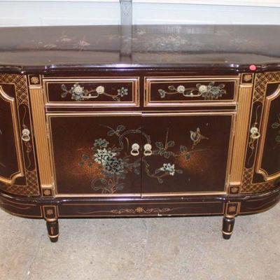 161: Asian decorated 2 drawer 4 door credenza approx. 54