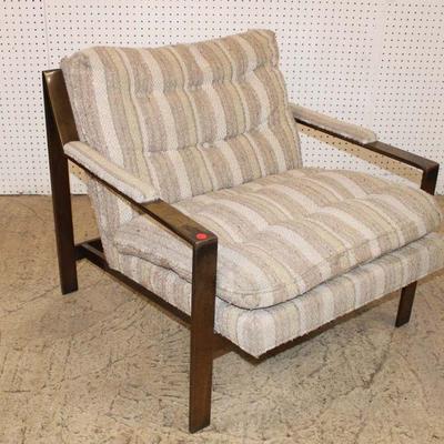 316: Mid century modern metal frame upholstered lounge chair approx. 30" w x 32" d x 28" h seat height 18"