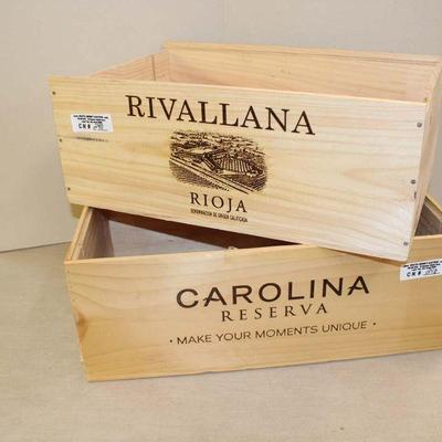 333: Pair of decorative wooden wine boxes approx. 20" w x 13" d x 8" h