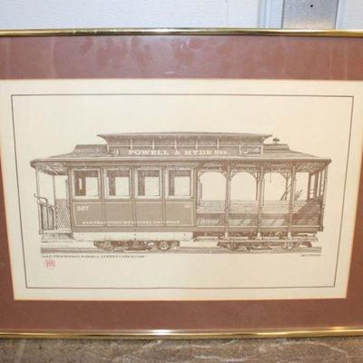 370: San Francisco Powell Street Cable Car print approx. 23" w x 16" h